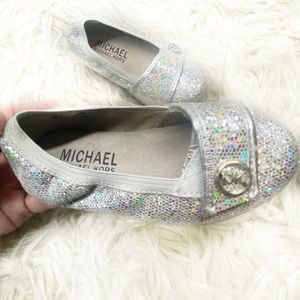 Michael Kors Lil Grace Silver Flats